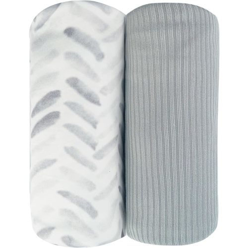 Jersey Swaddle Blanket, Ultra Soft Stretchy Receiving Blanket, Newborn Swaddle Wrap for Boys & Girls, 40 x 30 inches, 2 Pcs