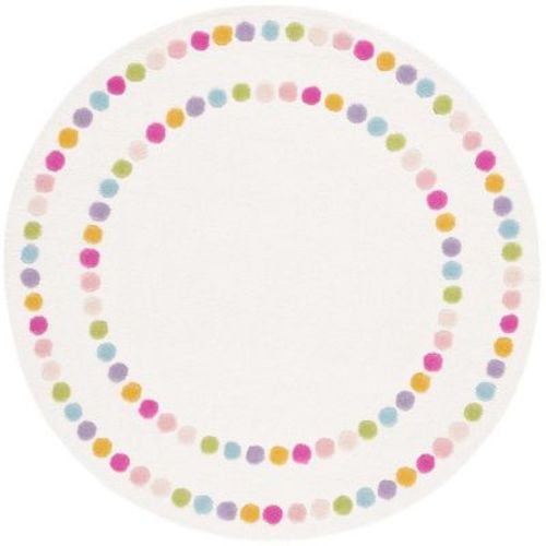 Safavieh Kids SFK928 Hand Tufted Indoor Area Rug - Ivory/Pink - 5' Round - Safavieh