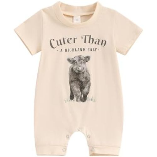 Toddler Baby Boy Girls Farm Clothes Western Farm Animals Chicken/Cow Print Romper Newborn Jumpsuit Country Stuff
