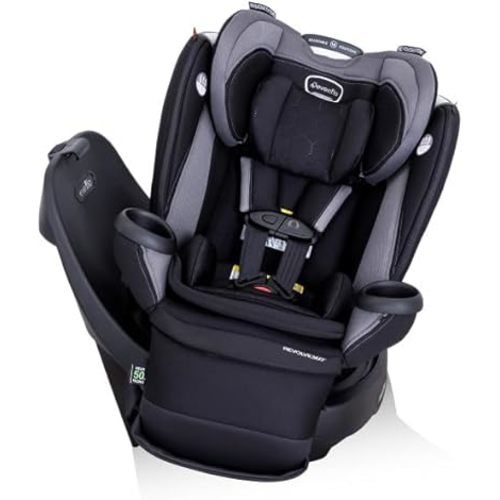 Evenflo Revolve360 Extend All-in-One Rotational Car Seat with Quick Clean Cover (Revere Gray)