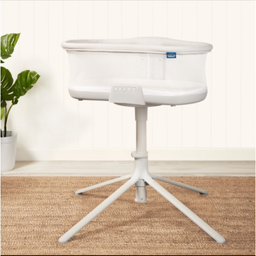 HALO BassiNest Soothing Swivel Sleeper 3.0, Baby Bassinet with Vibration and White Noise, Grey