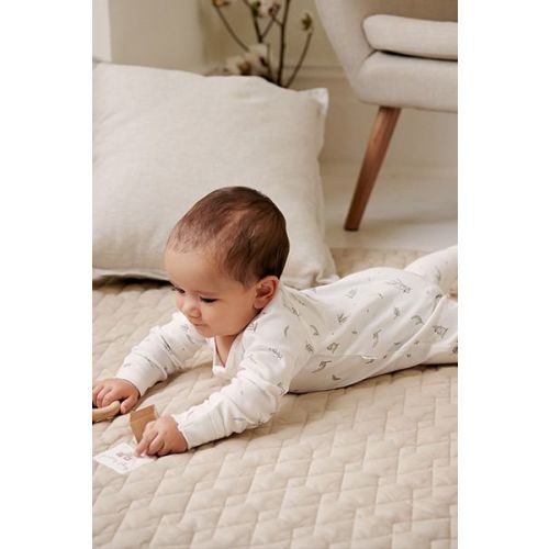 White Bear 2 Pack Zip Growsuit - Baby Growsuits - Purebaby - Purebaby