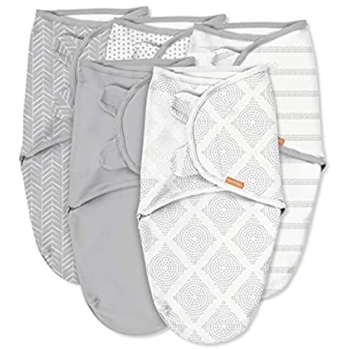 SwaddleMe Original Swaddle – Size Small/Medium, 0-3 Months, 5-Pack (Grays for Days )