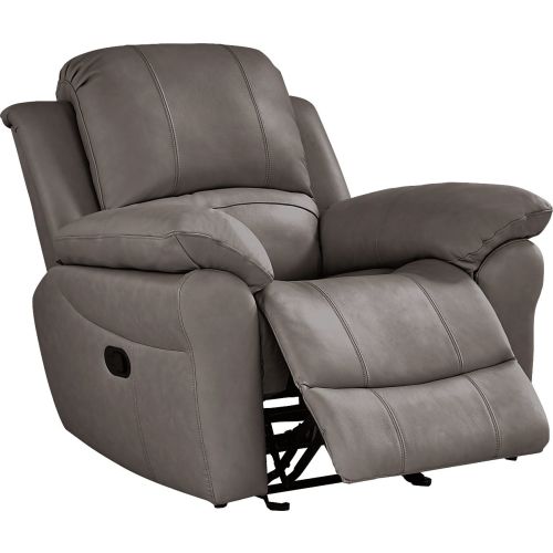 Vercelli Way Gray Leather Rocker Recliner