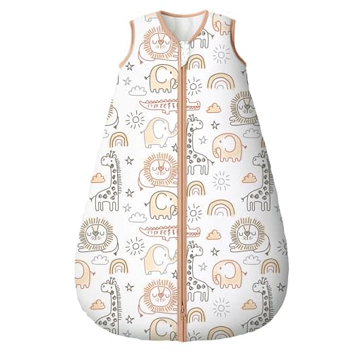 Yoofoss Baby Sleep Sack 12-18 Months, TOG 2.5 Baby Wearable Blanket with 2-Way Zipper, 100% Organic Cotton Fabric Winter Newborn Sleeping sack, Warm Soft Comfy(Large)