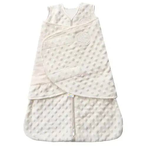 Cream Plushy Dot Velboa Swaddle Small| HALO