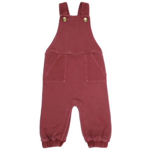 Organic French Terry Overall Romper in Appleberry – L'ovedbaby (0-3mo)