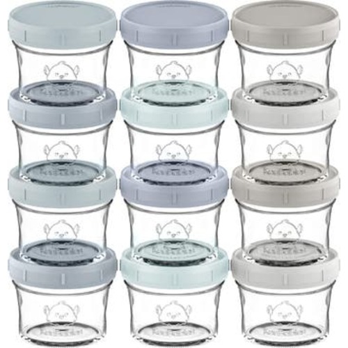 12-Pack Prep Jars Baby Food Storage Glass Containers
