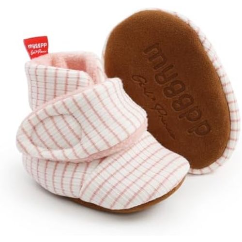 GDSDYM Baby Booties Cozy Fleece Slippers Soft Baby Shoes With Gripper Soles, Winter Warm Infant Newborn Crib Sock Shoes First Walkers