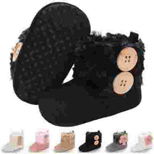 Baby Boy Girl Boots Newborn Shoes Winter Snow Bowknot Anti-Slip Soft Sole Warm Infant Toddler Prewalker Booties