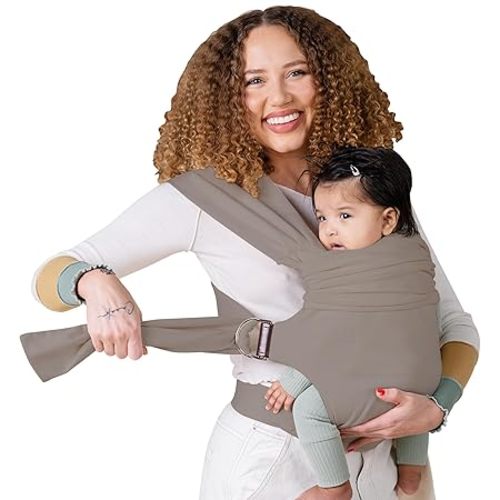 Lalabu The Simple Wrap Baby Wraps Carrier - Stylish Baby Sling Carrier for Newborns & Toddlers 13-28 lbs. Safety Tested, Easy-to-Use, Ergonomic, & Comfortable - Driftwood