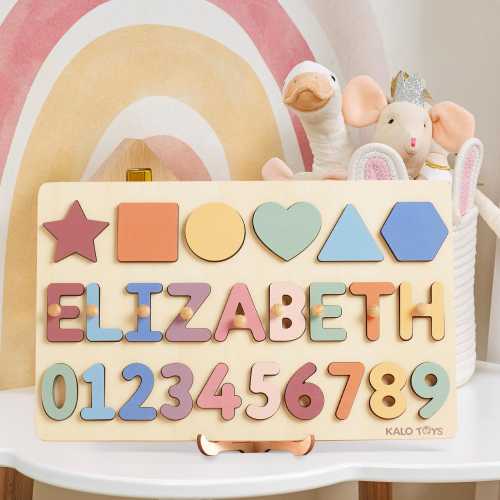 Personalized Wooden Name Puzzle, First Birthday Gifts For Kids, Baby Gift, Gift for Kids, Custom Toddler Montessori Toys For Kids, NP50