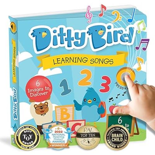 Ditty Bird Musical Books for Toddlers | Fun Children's Nursery Rhyme Book | The Alphabet Book with Sound | Interactive Toddler Books for 1 Year Old to 3 Year Olds | Sturdy Baby Sound Books