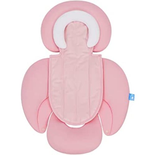 COOLBEBE New 2-in-1 Head & Body Supports for Baby Newborn Infants - Extra Soft Stroller Cushion Pads Car Seat Insert, Prefect for All Seasons, Pink