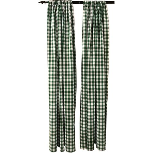 LA Linen Polyester Gingham Checkered Backdrop 58 by 96-Inch, Green/White, 2 Peice