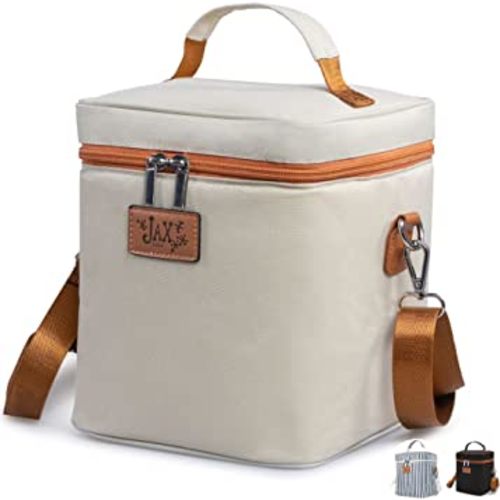 Breastmilk Cooler Bag - Breastmilk Storage Container for 6 Tall Bottles or Breastmilk Storage Bags - Keeps Breast Milk Storing Bags or Formula Cold - Shoulder Bag, Mesh Pocket for Ice Pack