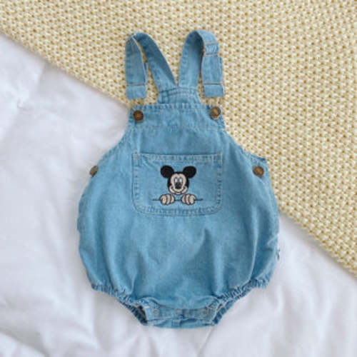 Retro Denim Mickey Mouse Romper | RYAN AND REMI