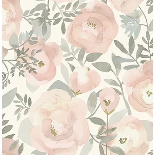 NuWallpaper Rose Peachy Keen Peel & Stick Wallpaper