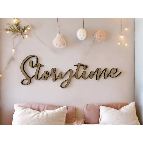 Storytime Wall Wooden Sign Nursery Decor, Kids Playroom Interior Design, Book Corner Story Time Reading Nook Decorations, Baby Shower