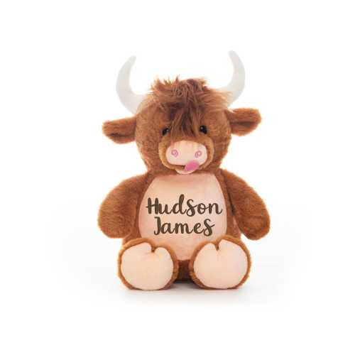 Personalized Highland Cow Stuffed Animal, Baby Gift, Plush Stuffed Animal With Name, Newborn Baby Gifts