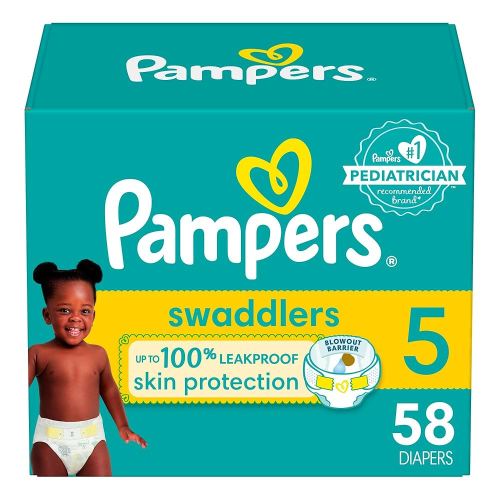 Pampers Baby Diapers - Swaddlers - Size 5, 58 Count, Ultra Absorbent Disposable Infant Diaper