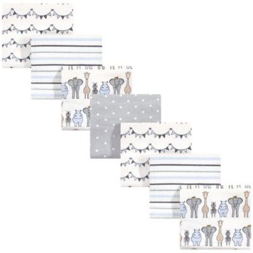 Hudson Baby Infant Boy Cotton Flannel Receiving Blankets Bundle, Royal Safari, One Size