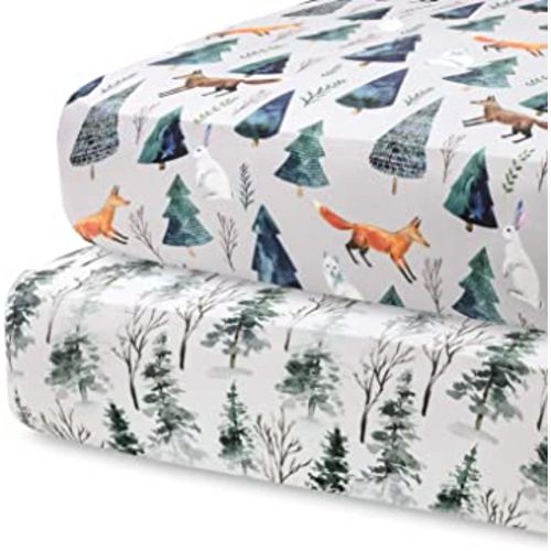 Pobi Baby - 2-Pack Fitted Crib Sheets for Boys, Girl - Baby Crib Sheets Neutral - Crib Mattress Sheet - Ultra-Soft Cotton Crib Sheets, Toddler Bed Sheets, Baby Boy Crib Sheets (Magical)