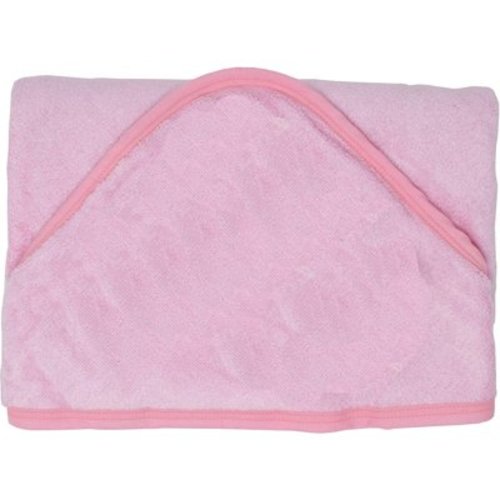 Soft Organic Baby Hooded Towel - Solid Pink, Small