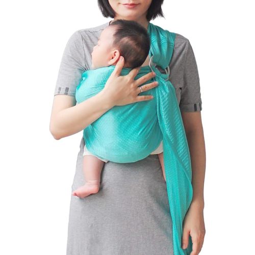 Baby Water Ring Sling Carrier | Mesh Baby Wrap for Newborn Girl, Boy, Infant, Toddlers and Kid | Lightweight Breathable, Perfect for Summer, Swimming, Pool, Beach | Great for Dad, Bluish-Green