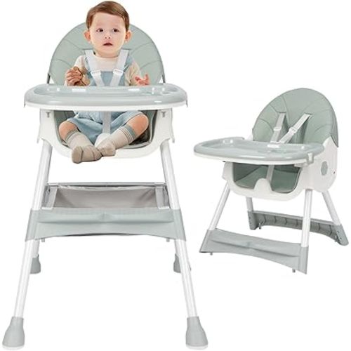 3-in1 Highchair, High Chairs for Babies and Toddlers,Convertible High Chair, Light Weight Portable High Chair, Adjustable Height and Movable Double Tray