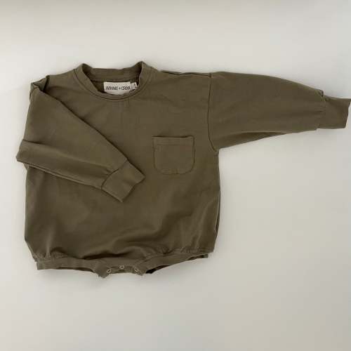 Harley Pocket Romper in Green