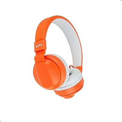 Yoto Wired Headphones – Kids Accessories, Lightweight Adjustable & Foldable Over-Ear Earphones with Travel Bag, Volume-Limiting for Safe Listening & Daisy Chain Feature for Audio Sharing