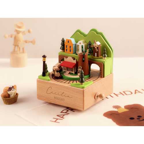 Wooden Music Box, Custom Wooden Handmade Music Box, Train Birthday Music Box, 1st Birthday, Personalised Music Box Gift, Baby Shower Gift