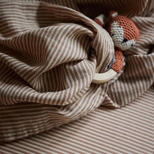 Swaddle Blanket - Organic Cotton - (Natural Stripe)