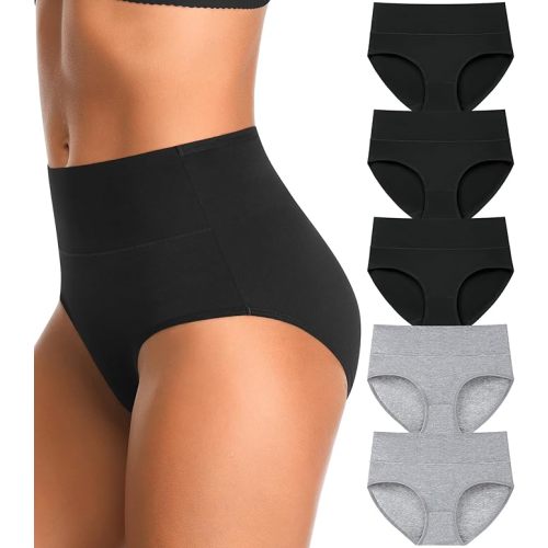 High Waisted Postpartum Underwear Womens Cotton Underwear Soft Breathable Full Coverage Stretch Panties Multipack