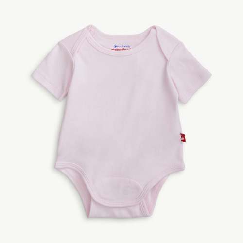 soft petal pink organic cotton magnetic bodysuit – Magnetic Me