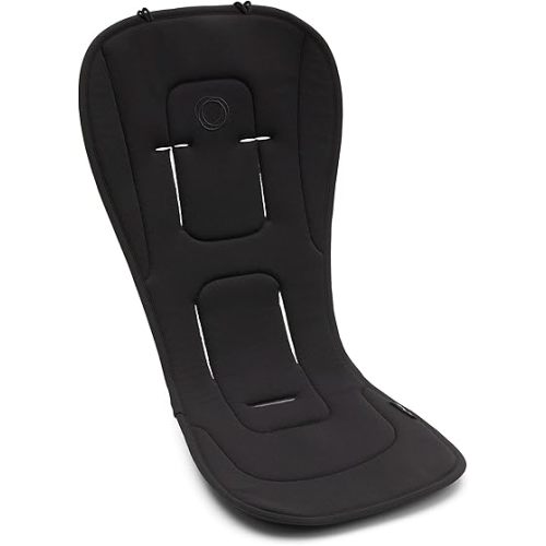 Bugaboo Dual Comfort Seat Liner Fully Reversible to Regulate Body Temperature, Compatible with All Bugaboo Strollers-Midnight Black