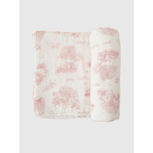 The Gilded Bird Safari Toile Bamboo Baby Blanket