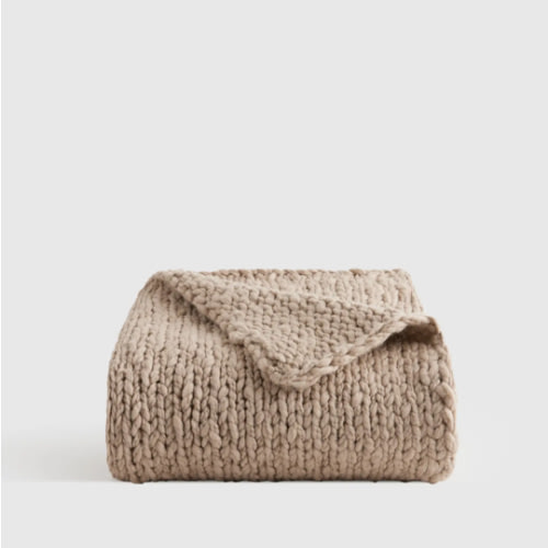 Chunky Hand Knit Wool Throw