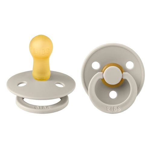 BIBS Pacifiers | Natural Rubber Baby Pacifier | Set of 2 BPA-Free Soothers | Made in Denmark | Sand | Size 6-18 Months - Size 2 (Pack of 2)