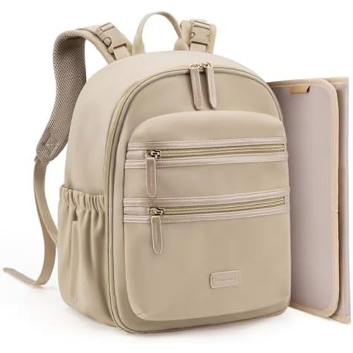 mommore Neoprene Diaper Bag Backpack Small Baby Bag Travel Mini Diaper Backpack for Newborn with Insulated Pockets, Stroller Straps