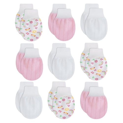 RATIVE Wrist Tab Baby Mittens 0-6,6-12 Months Organic Cotton for Newborn Baby Boys Girls