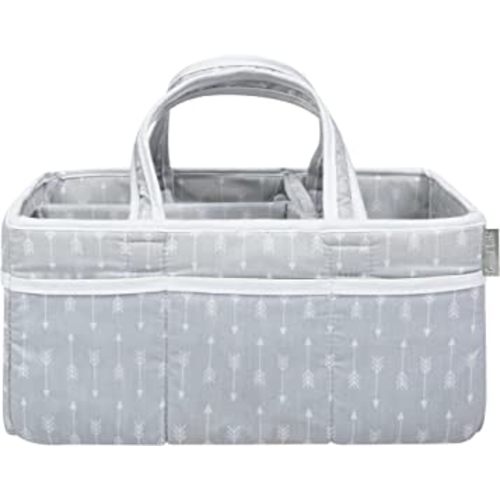 Trend Lab Gray Arrows Storage Caddy Diaper Organizer for Baby Nursery and Changing Table Accessories, 12 in x 6 in x 8 in