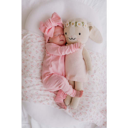Frill Zip Romper | Peony Rib Pointelle 3-6mo.
