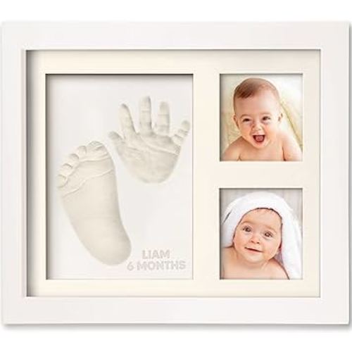 Baby Hand and Footprint Kit - Baby Footprint Kit, Baby Keepsake, Baby Shower Gifts for Mom,Baby Picture Frame for Baby Registry Boys,Girls,Baby Photo Frame,Personalized Baby Gifts (Alpine White)