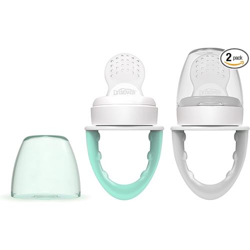 Dr. Brown's Fresh First Silicone Feeder, Mint & Grey, 2 Pack