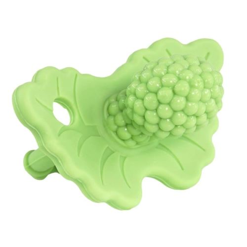 RaZbaby RaZberry Silicone Teether Pacifier – Teething Relief for Infants, Food-Grade, BPA-Free, Hands-Free Design, Natural Berrybumps Fruit Texture for Sensory Development, Freezable – Mint