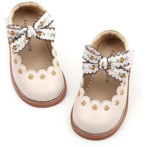 Felix & Flora Toddler Little Girl Mary Jane Dress Shoes - Ballet Flats for Girl Party School Shoes