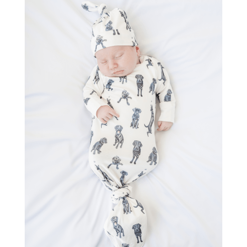 Black Labs - Newborn Gown + Hat