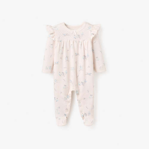 Meadow Mouse Printed Organic Pointelle Jumpsuit
 – Elegant Baby